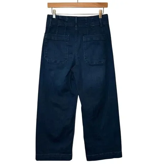 Pilcro Anthropologie Women’s The Skipper Wide-Leg Denim Jean Blue Sz 27P Petite - Picture 2 of 10